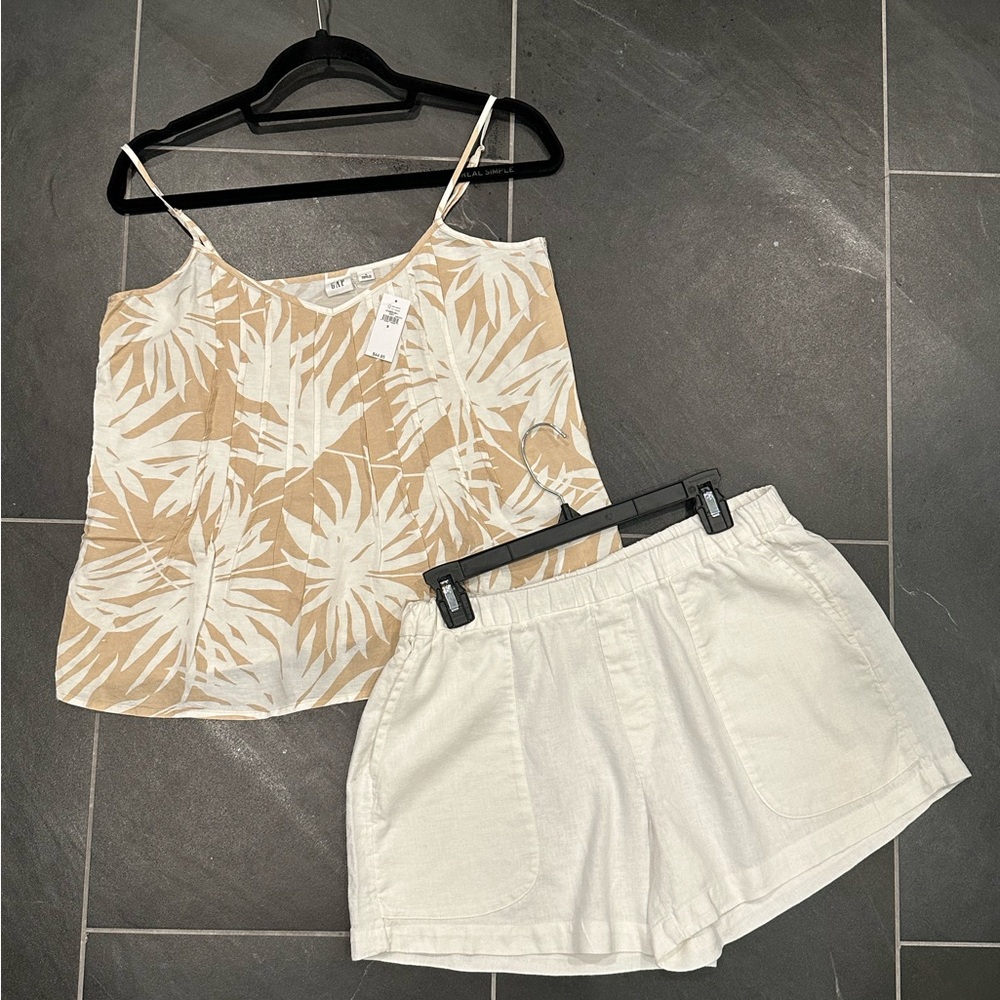 GAP linen blend camisole w/shorts S